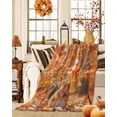 thumbnail image 2 of Orange Leaves and Squirrel Flannel Blanket for Bed,Travel and Camping, Fall Maple Leaf Super Soft Cozy Blanket for All Seasons 40"x50", 2 of 6