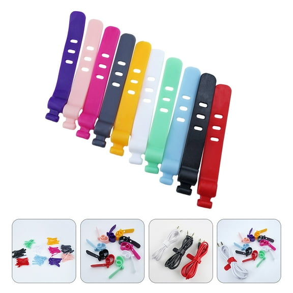 ROSENICE Cable Management Wire Ties 50Pcs Assorted Color Cord Keepers For Appliance Cords And Usb Cords