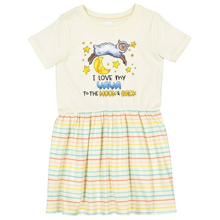

Inktastic I Love My Yaya to the Moon and Back Cute Sheep Girls Toddler Dress