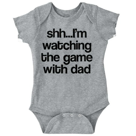 

Brisco Brands Shh Im Watching The Game With Dad Unisex Baby Bodysuits