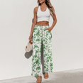 thumbnail image 6 of Delayuji Women's Wide Leg Pants Floral Printed Palazzo Pants High Waisted Casual Loose Straight Leg Pants with Pockets Womens Trousers, 6 of 6