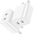 thumbnail image 1 of Bloque de carga rápida USB C de 20 W, paquete de 2 unidades para iPhone y iPad, 1 of 8