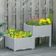 thumbnail image 3 of GVN Planter Garden Boxes Outdoor,2-Piece Raised Garden Bed with Legs, Gray, 3 of 11