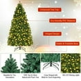 thumbnail image 3 of Gymax Pre-Lit PVC 7' Artificial Christmas Tree Hinged LED Lights Metal Stand, 3 of 9