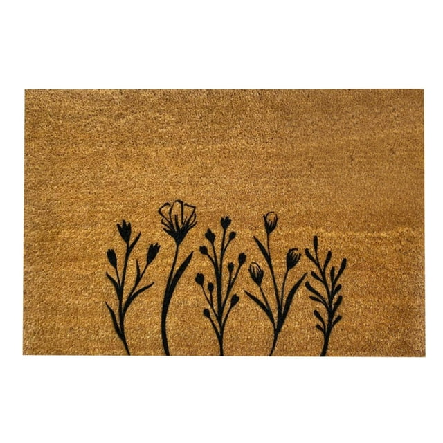 Welcome Doormat Interesting Monogrammed Floor Mat Text Retro Style Mat Thick and Non-Skid Machine Washable Kitchen Mat Anti slip Stair and Porch Decor Mats Simple Wildflower Small Fresh Style Mat