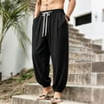 thumbnail image 6 of Klisyaur Mens Joggers Pant Elastic Waist Drawstring Workout Sports Trousers Casual Loose Solid Color Pants with Pockets, 6 of 9