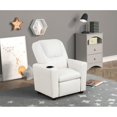 thumbnail image 3 of Marisa 23"W White PU Faux Leather Kids Recliner Chair with Cupholder, 3 of 4