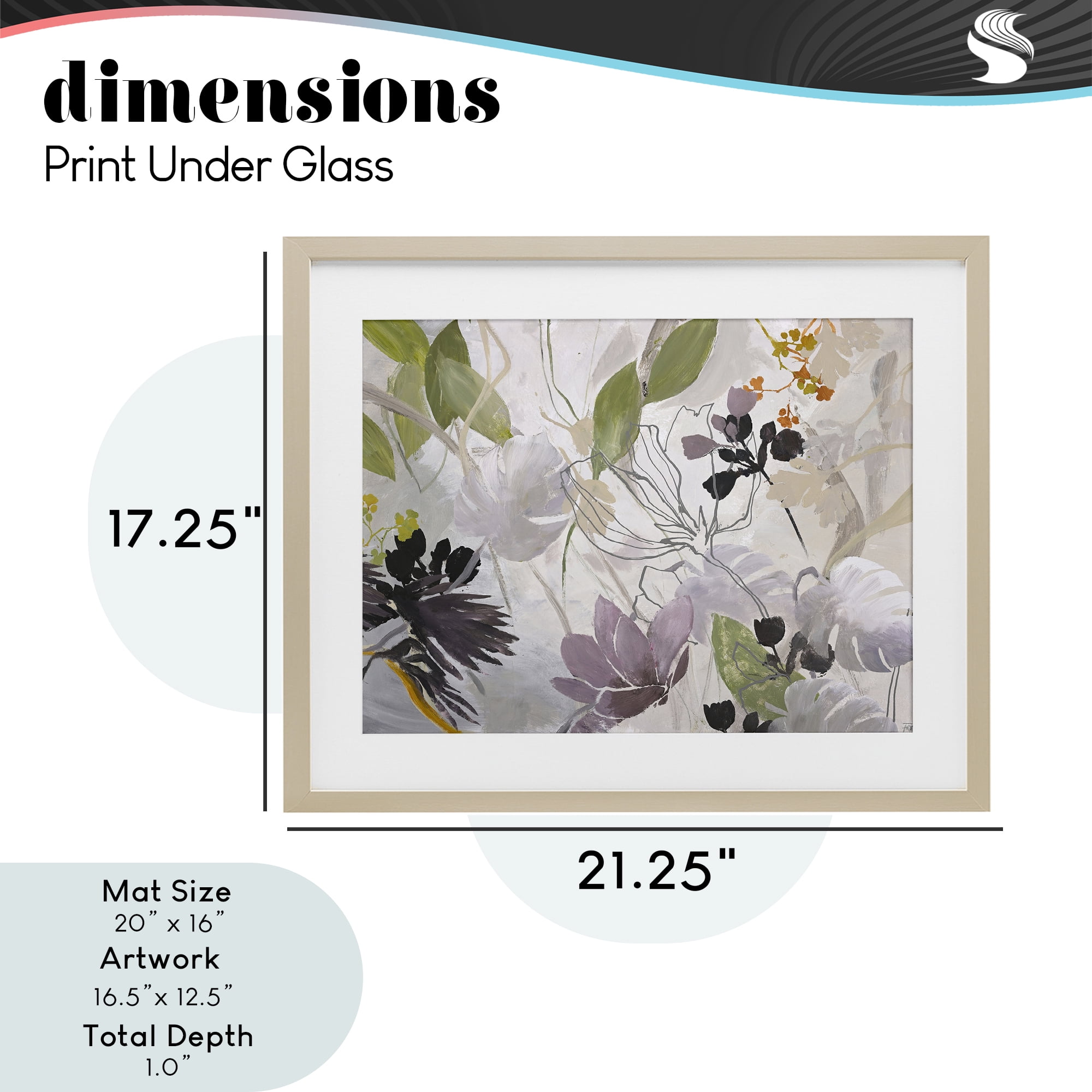 Soft Spring Organic Flora Birch Framed Print Under Glass, design by Design Fabrikken