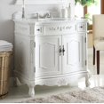 thumbnail image 2 of Benton Collection 36" Classic Antique White Bathroom Vanity with White Marble Top, 2 of 6