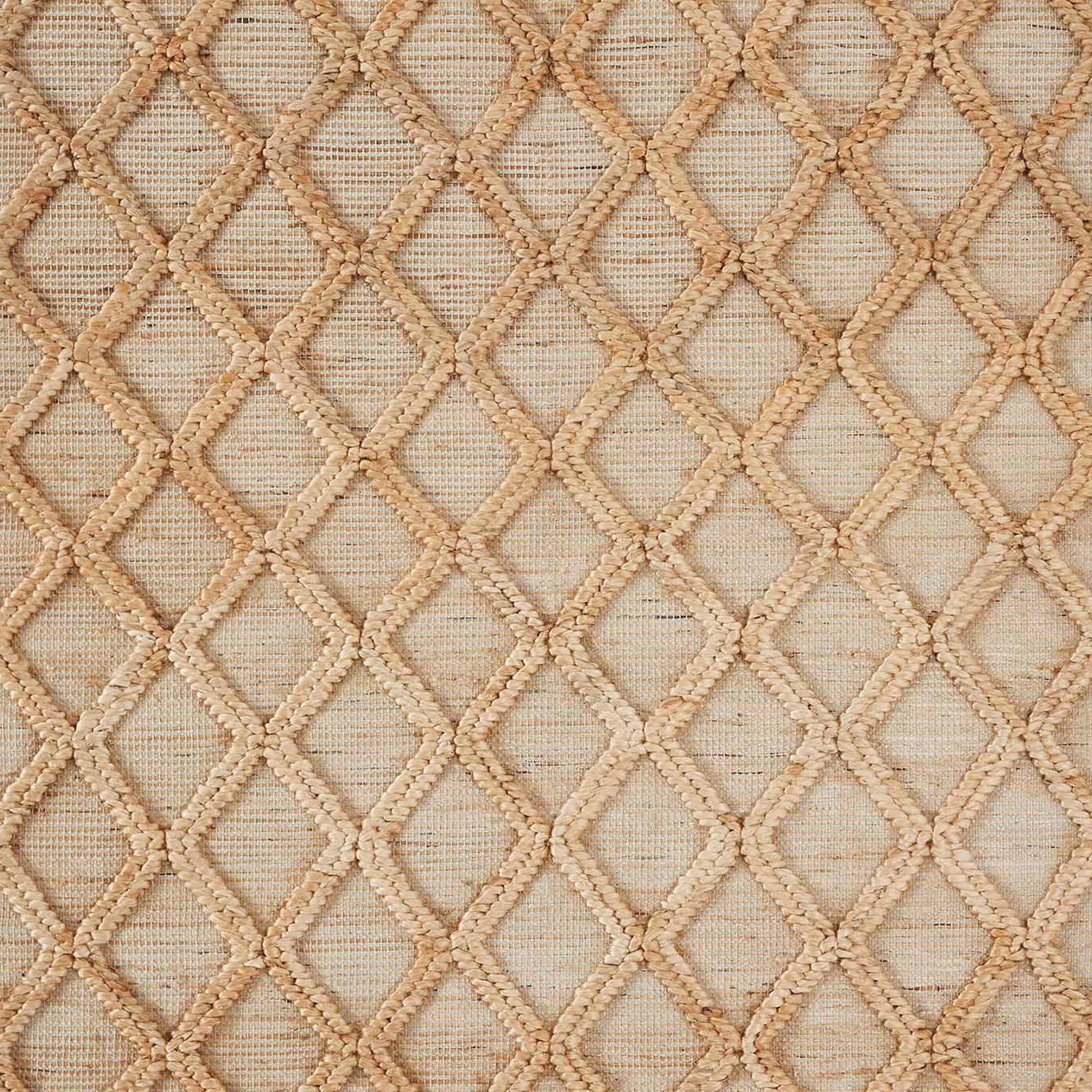 Beautiful Natural Jute Trellis Diamond Indoor Area Rug by Drew Barrymore, 5' x 7'