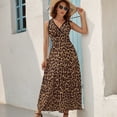 thumbnail image 5 of Leopard Dress Summer Street Style Bohemia Long Dresses Female Sleeveless Printed Maxi Dress, 5 of 9