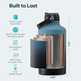 thumbnail image 4 of BUZIO 64 oz Half Gallon Insulated Water Bottle Jug with Straw Lid and Spout Lids Stainless Steel Double Wall Vacuum BPA-Free Wide Mouth Sports Drink Flask,Samurai Cyan, 4 of 10