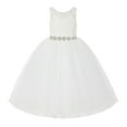 thumbnail image 2 of Ekidsbridal Ivory V-Back Lace Tulle Tutu Flower Girl Dresses Christening Princess Pageant Wedding 212R2 5, 2 of 3