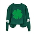 thumbnail image 1 of Bowake Sweat à Capuche Femme St Patrick'S Day Imprimé Col Rond Sweat-Shirt à Manches Longues Casual Ample Confortable Pull-Overs, 1 of 3