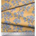 thumbnail image 3 of Soimoi Moss Georgette Fabric Yellow Blue Flower Floral Print Fabric by the Yard 42 Inch Wide, 3 of 3