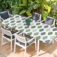 thumbnail image 2 of Green Geometric Table Cloths for 8 Foot Rectangle Tables, Vintage Moroccan Rhombic Bohemia Gray Patio Waterproof Elastic Fitted Tablecloths, Washable Rectangular Table Cover for Camping, 2 of 8