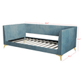 thumbnail image 4 of Home Design Elsie Twin Daybed with Corduroy Velvet Upholstery, Vertically Stitched Tufting, Stylish and Versatile Seating or Sleeping Solution, Blue, 4 of 5