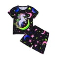 thumbnail image 2 of ATAIKU 3D HD Printed 3-12Y Little Girls Unicorn 2-Piece Pajamas Set Kids Girl Short Sleeve Tee and Shorts Sleepwear Toddler Pjs Jammies, 2 of 8