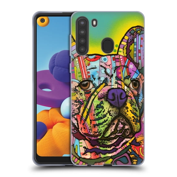 Head Case Designs Officially Licensed Dean Russo Dogs French Bulldog Soft Gel Case Compatible with Samsung Galaxy A21 (2020)