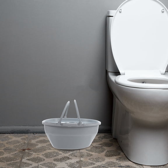 Hemobllo Portable Grey Toilet Seat for Elderly, Home, Bedroom, Hospital Use - Comfortable and Design
