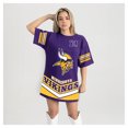 thumbnail image 3 of Women's Gameday Couture Purple Minnesota Vikings Perfect Score Vintage T-Shirt Dress, 3 of 6