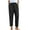 Black, variant on QUYUON High Waisted Pants Sale Fashion Solid Buttons Cotton Linen Casual Loose Trouser Wide Leg Pants Sweatpants Women Long Pant Leg Length Workwear Style P1632 Khaki M