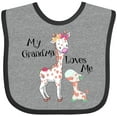thumbnail image 3 of Inktastic My Grandma Loves Me Giraffe Boys or Girls Baby Bib, 3 of 4
