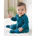 thumbnail image 2 of Pijama para bebés, niños y niñas, pijamas de modal premium para dormir y jugar con pies disponibles, recién nacido, azul claro, 177,8 pies JM, 2 of 5