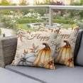 thumbnail image 3 of Outdoor Pillow Covers 18x18 Set of 2, Orange Grey Pumpkins Fall Waterproof Patio Throw Pillow Covers for Couch Sofa Chair, Vintage Thanksgiving Botanical Decorative Pillowcases for Throw Pillows, 3 of 9