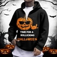 thumbnail image 2 of KHONTS Halloween Quarter Zip Hoodies for Men Funny Graphic Trick or Treat Pumpkin Hoodie Sweatshirt Long Sleeve Plus Size Pullovers Black L, 2 of 4