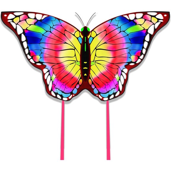 Butterfly Kite for Kids 4-8 8-12, Kid Kites Easy to Fly, Colorful Kite for Adults & Beginners, Beach Park Outdoor Activities, Easter Gift for Kid Boys & Girls(Purple and Yellow)