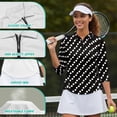 thumbnail image 5 of Garronmavis Black Polka Dots Women's Golf Shirt and Sun Visor Hat Set Lightweight Golf Tennis Shirts Sports Sun Visor Hat for Yoga or Daily Wear 4-Way Stretch Breathable Fabric Fit Plain, 5 of 7