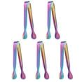 thumbnail image 1 of 5pcs Serving Tongs, 4.3 Inch Stainless Steel Kitchen Tongs Cooking Utensils Rainbow, 1 of 6
