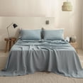 thumbnail image 6 of Simple&Opulence 100% Linen Sheet Set Solid Color-3 Pcs Washed French Linen Bed Sheets(1 Flat Sheet,1 Fitted Sheet,1 Pillowcase)-Breathable Bedding Set (Twin,Dusty Blue), 6 of 9