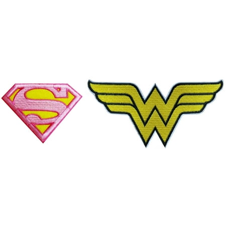 Superheroes DC Comics Supergirl Logo 3" and Wonder Woman 5" Logo (2