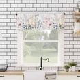 thumbnail image 4 of nqOlkjepod Botanical Floral Farmhouse Short Window Curtain Valances, Spring Summer Farmhouse Flowers Rod Pocket Kitchen Valances for Living Room Bedroom Bathroom Cafe, 1 Panel - 54" x 18", 4 of 8