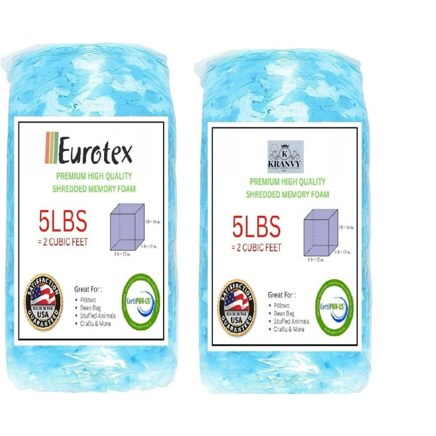 Eurotex Bean Bag Filler Shredded Memory Foam for Pillow Stuffing, Couch