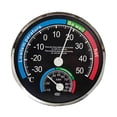 thumbnail image 2 of Wall Mounted Pointer Thermometer 2in1 Analog Temperature and Hygrometer For Room Black Smile Home, 2 of 7