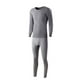thumbnail image 2 of Conjuntos de ropa interior térmica para hombre, sólidos, finos, cuello redondo, mangas largas, ropa interior y pantalones abrigados, trajes para hombre, camisetas y pantalones de algodón., 2 of 4