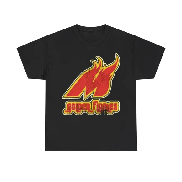 T-Shirt Unisexe Vintage de l'Équipe de Hockey du New Brunswick des Golden Flames de Moncton G01646, jusqu'à la Taille 5TG