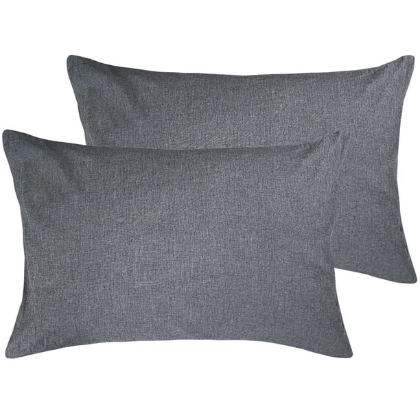 NTBAY Washed Cotton King Pillowcases Set of 2, Soft and Shrink ...