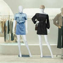 Kinbor 6Ft Female Mannequin Dress Form Display - Manikin Torso Stand Realistic Full Body Mannequin Set with Stand for Clothing Shops, Clothing Design(White)