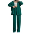 thumbnail image 1 of Besolor Womens 2 Piece Lounge Outfits Casual Long Sleeve Button down Shirt and Drawstring Pants Sets Tracksuit with Pockets, 1 of 5