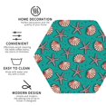 thumbnail image 4 of Gaeub Starfish and Shell Print 6 Pcs Leather Coasters for Drinks ,Drink Coasters Sets,Drink Table Cup Coasters for Living Room Kitchen Coffee Decor,Hexagon, 4 of 7