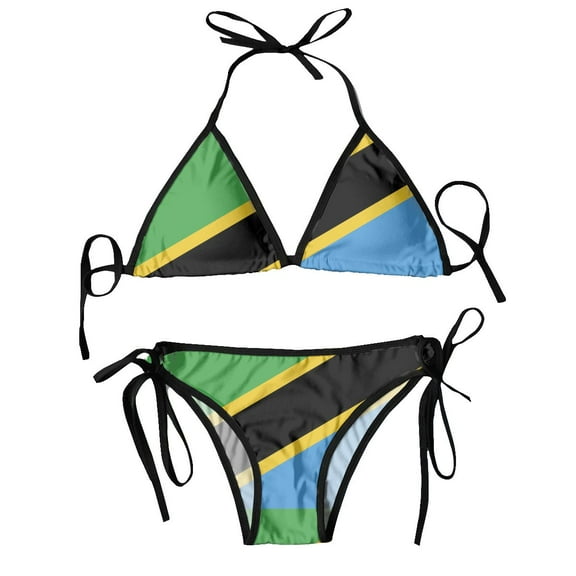 Bikini Femme Luxe Tanzania Flag Two Piece Women's Set
