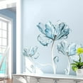 thumbnail image 3 of Pegatinas de pared de flores, DIY extraíbles, grandes, blancas, azules, florales, loto, pegatinas de pared, arte mural de despegar y pegar para guardería, sala de estar, dormitorio, telón de fondo,, 3 of 8