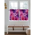 thumbnail image 2 of Watercolor Flowers 2 Panel Kitchen Curtains for Small Windows, Spring Floral Vintage Pink Purple Bathroom Tier Curtain, Short Window Treatment for Bedroom/Living Room 55"x24", 2 of 6