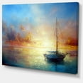 thumbnail image 3 of DESIGN ART Designart "Seascape Pier" Seascape Canvas Print - Blue 20 in. wide x 12 in. high, 3 of 5