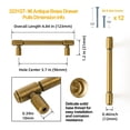 thumbnail image 2 of Goo-Ki 6 Pack 3.8'' Hole Center Antique Brass Kitchen Cabinet Pulls, Vintage Drawer Handles Closet Classic Retro Kitchen Hardware for Bedroom, 2 of 8