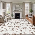 thumbnail image 3 of Western Desert Area&nbsp;Rug 5x8ft Retro Brown Cowboy Ethnic Horse Non-Slip&nbsp;Washable Square&nbsp;Rugs Soft Felt Indoor Floor Mat for Bedroom Kitchen Living Room Bathroom, 3 of 9